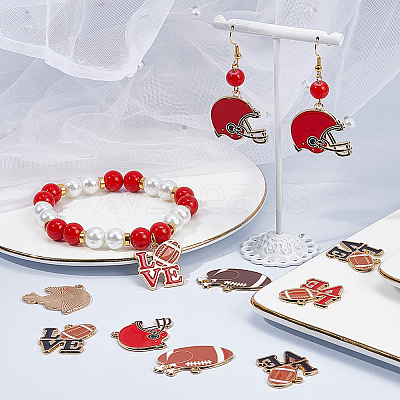 24Pcs 6 Style Alloy Enamel Pendants FIND-SC0009-07-1