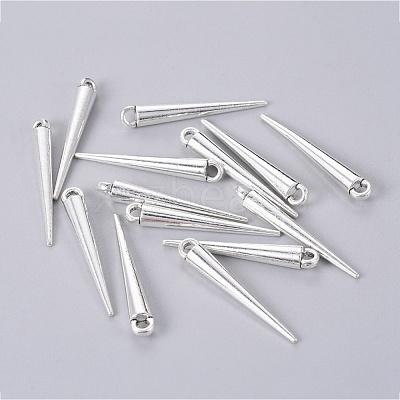 Tibetan Style Alloy Spike Pendants TIBEP-A16461-AS-RS-1