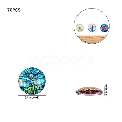 Flatback Glass Cabochons for DIY Projects GGLA-S047-25mm-06E-1