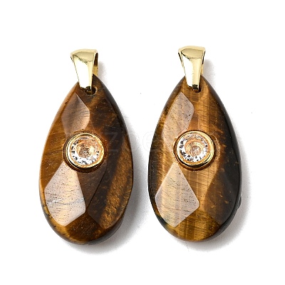 Natural Tiger Eye Pendants G-C282-02H-1