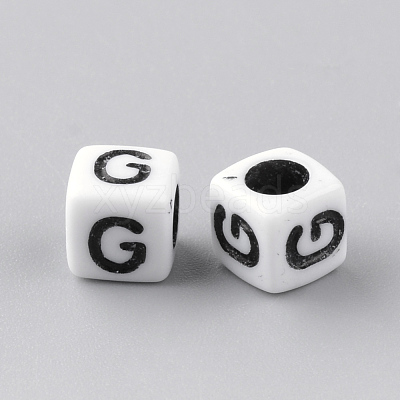 Opaque Acrylic Beads X-SACR-Q188-02G-1