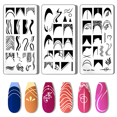 Stainless Steel DIY Nail Art Templates MRMJ-WH0092-001-1