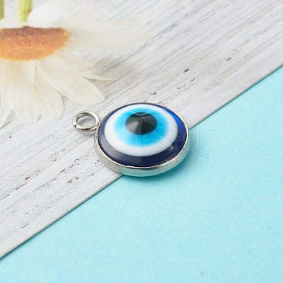 Resin Evil Eye Pendants PALLOY-JF00774-02-1