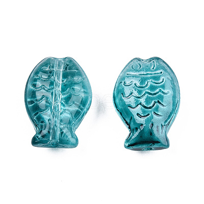 Transparent Spray Painted Glass Beads GLAA-N035-024-C02-1