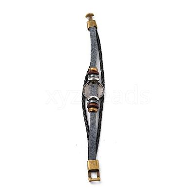 Braided Leather Cord Retro Multi-strand Bracelets BJEW-L616-20D-1
