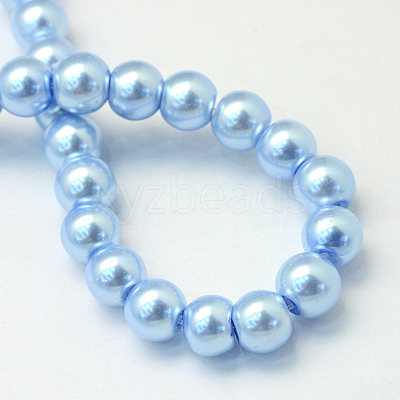 Baking Paint Pearlized Glass Pearl Round Bead Strands HY-Q003-4mm-24-1