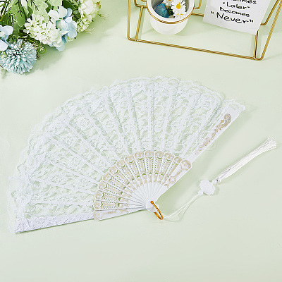 Plastic & Cloth Folding Fans AJEW-WH20020-161D-1