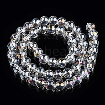Electroplate Transparent Glass Beads Strands GLAA-T032-T8mm-AB13-1