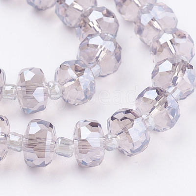 Electroplate Glass Beads Strands X-EGLA-E051-PL8mm-B03-1