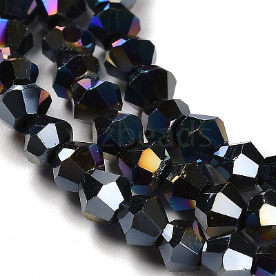 Transparent Electroplate Glass Beads Strands GLAA-F029-2mm-A02-1