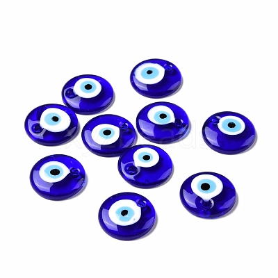 Handmade Lampwork Evil Eye Pendants LAMP-E106-02F-1