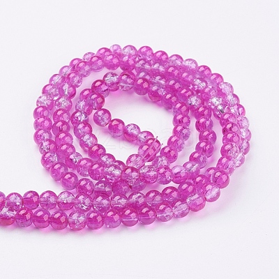 Crackle Glass Beads Strands X-CCG-Q002-6mm-09-1