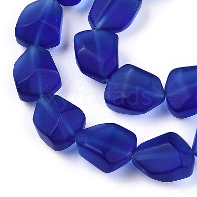 Transparent Frosted Glass Beads Strands FGLA-S001-02E-1