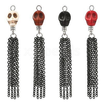 Halloween Dyed Synthetic Turquoise Big Pendants PALLOY-JF06047-1