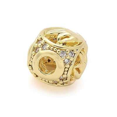 Brass Micro Pave Cubic Zirconia Beads KK-Z095-03G-02-1