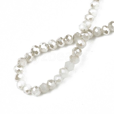 Electroplate Opaque Solid Color Glass Beads Strands X-EGLA-Q112-B02-1