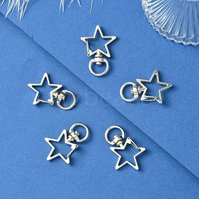 20Pcs 4 Styles Heart/Star Alloy Swivel Clasps FIND-YW0005-60-1