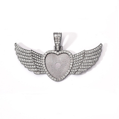 Alloy Pendant Cabochon Settings PALLOY-S107-002B-RS-1