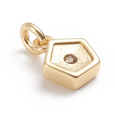 Brass Micro Pave Cubic Zirconia Pendants X-ZIRC-G165-06G-1