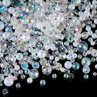 Transparent & Opaque Acrylic Bead OACR-TAC0002-08E-1