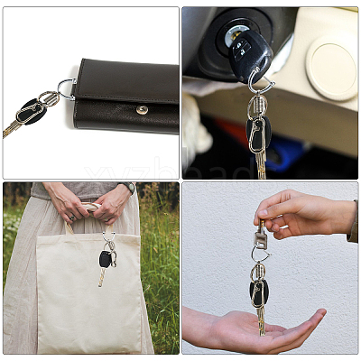 4Pcs 2 Colors Zinc Alloy Push Gate Snap Keychain Clasp Findings FIND-CA0005-88-1