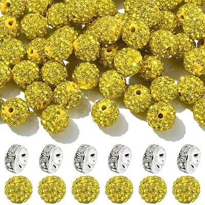 100Pcs Pave Disco Ball Beads RB-YW0001-30A-1