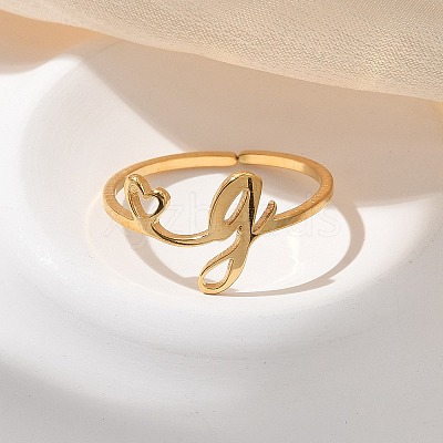 304 Stainless Steel Cuff Rings for Women RJEW-D285-01G-G-1