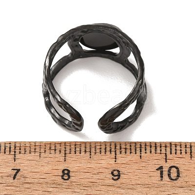 Hammered 304 Stainless Steel Cuff Ring Components SA-CBAC0DF-02A-EB-1