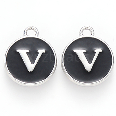 Platinum Plated Alloy Charms LS-ENAM-S118-02V-P-1