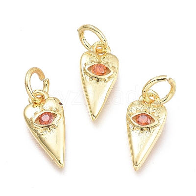 Brass Micro Pave Cubic Zirconia Pendants KK-P187-15G-G-1