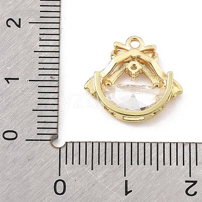Brass Micro Pave Clear Cubic Zirconia Pendants LS-KK-K371-30G-1