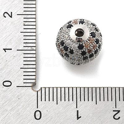 Brass Micro Pave Cubic Zirconia Beads KK-L228-11P-1