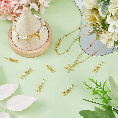 9Pcs Brass Fold Over Clasps KK-SC0004-06G-1