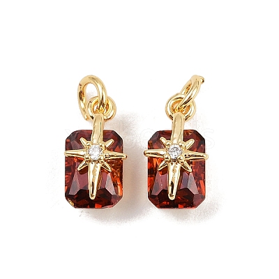 Brass Pave Cubic Zirconia Pendants KK-H078-33G-03-1