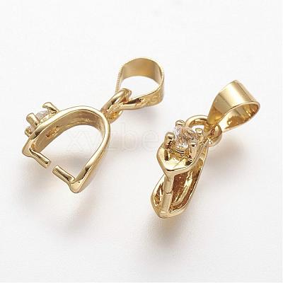 Rack Plating Brass Ice Pick and Pinch Bails KK-A142-013G-1