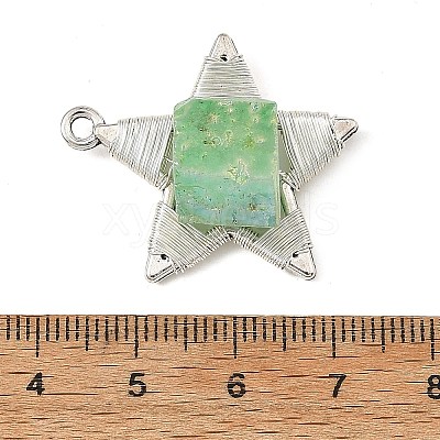 Electroplated Natural Quartz Faceted Copper Wire Wrapped Pendants PALLOY-TA00443-02-1