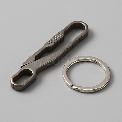 Titanium Alloy Keychains Clasps KEYC-WH0021-37-1