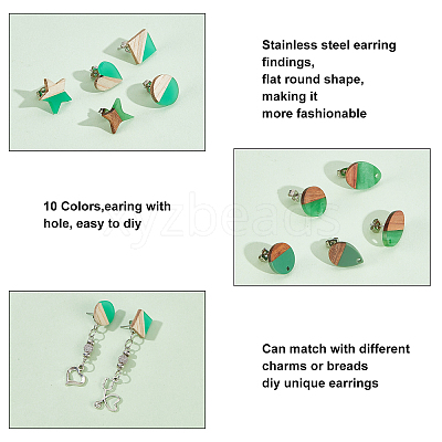 DIY Two Tone Stud Earring Making Finding Kits DIY-PH0006-52-1