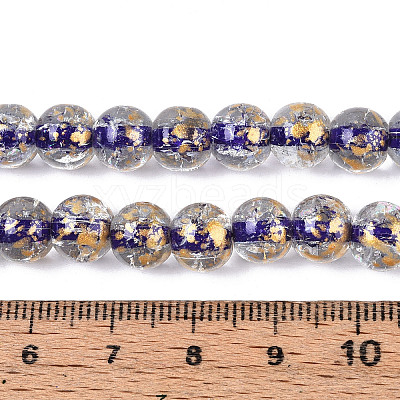 Crackle Transparent Glass Beads Strands GLAA-N030-8mm-01C-1