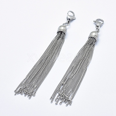 Non-Tarnish 304 Stainless Steel Tassels Big Pendant STAS-P225-075P-1