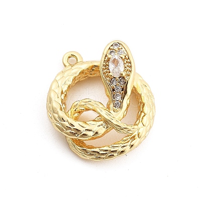 Brass Micro Pave Cubic Zirconia Pendants KK-M321-01G-G01-1