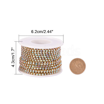 Brass Rhinestone Strass Chains CHC-T001-SS10-02C-1
