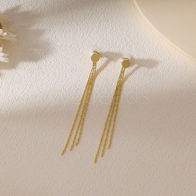 Brass Chain Tassel Stud Earrings FS-WGE0263-03-1