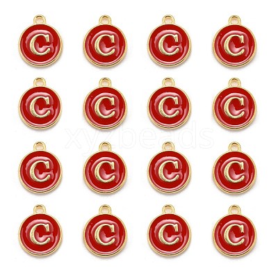 Golden Plated Alloy Enamel Charms X-ENAM-S118-03C-1