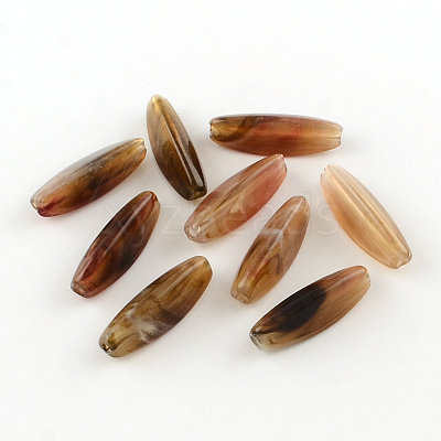 Rice Imitation Gemstone Acrylic Beads X-OACR-R035-M-1