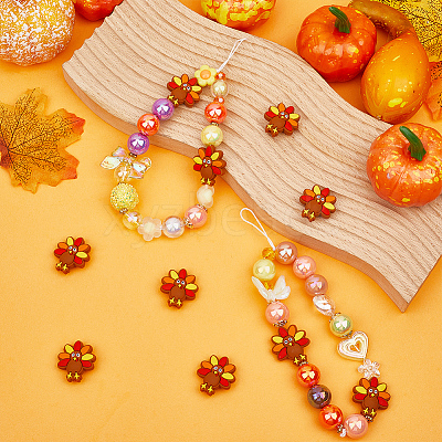 10Pcs Thanksgiving Day Food Grade Eco-Friendly Silicone Beads SIL-SP0001-10-1