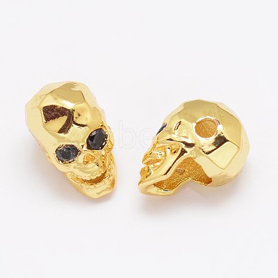 Eco-Friendly Brass Micro Pave Cubic Zirconia Beads ZIRC-P017-11G-NR-1
