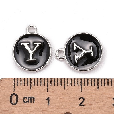 Platinum Plated Alloy Charms X-ENAM-S118-02Y-P-1