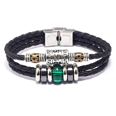 Leather Multi-strand Bracelets BJEW-F352-09P-02-1