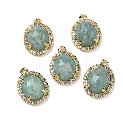 Natural Amazonite Faceted Oval Pendants G-I375-02G-03-1